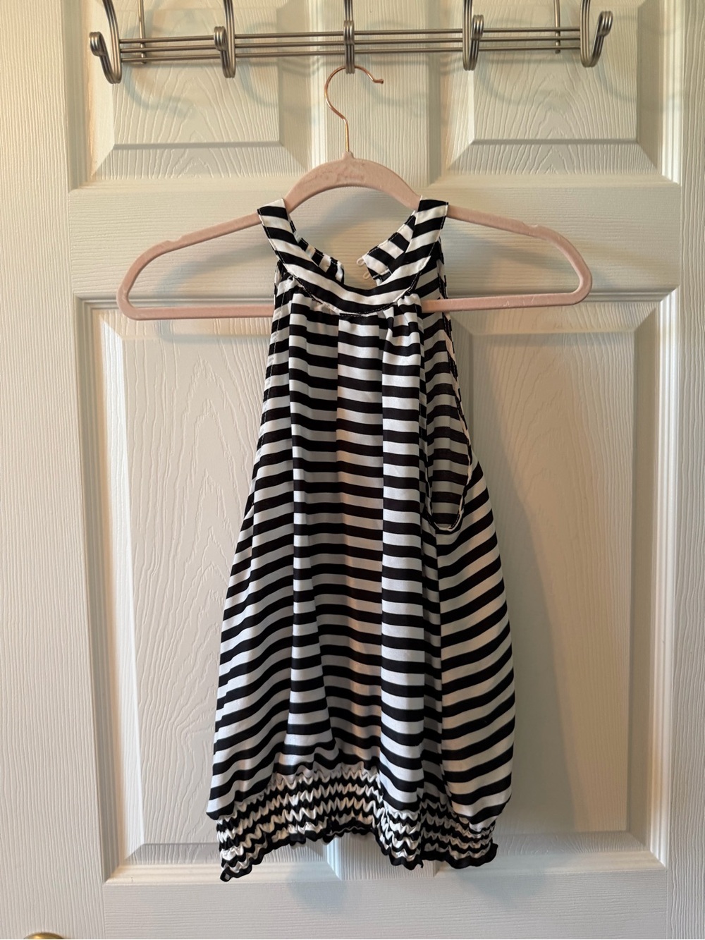 Vici Black and White Striped Halter Top